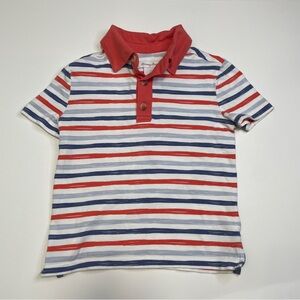 Tommy Bahama Boys Polo Cotton Short Sleeve Red Navy Stripe 2T Vents